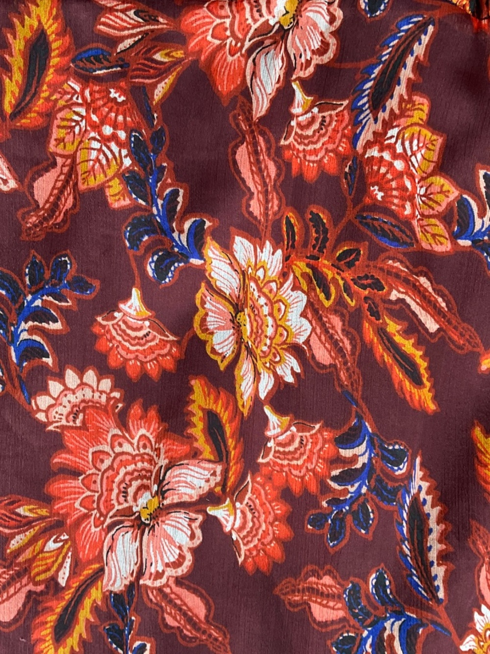 Old Navy Floral Maxi Dress XL Burgundy Chiffon Boho Whimsigoth Romantic Garden - Picture 10 of 10